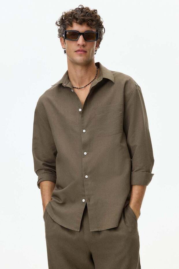 Relaxed Fit Linen-blend shirt