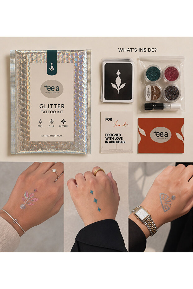 Glitter Henna stencil kit