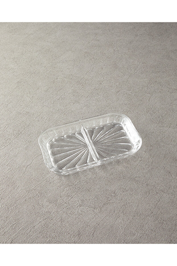 Cosmos Glass 2 Compartment Presentation Holder Transparent