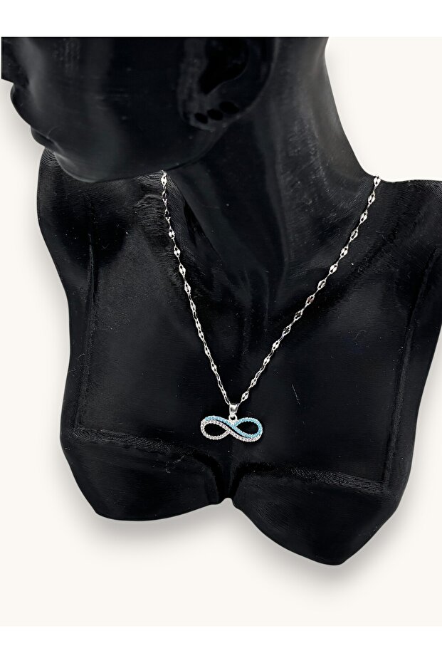 Silver Color Infinity Figured Necklace