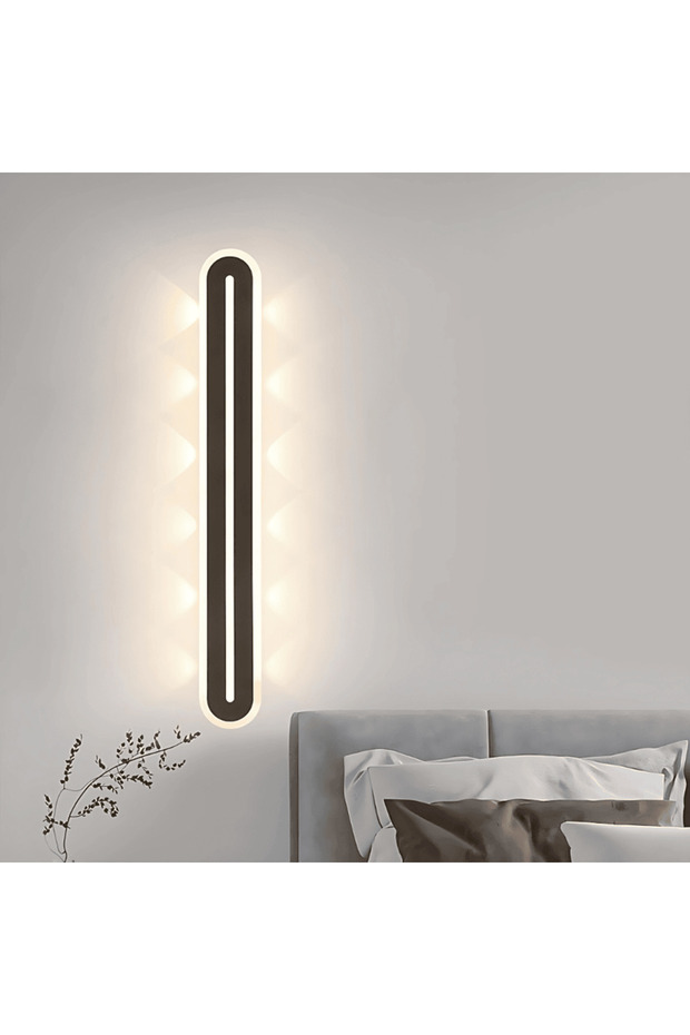 مصباح حائط LED حديث 60 سم مع 12 عدسة جانبية، 3 ألوان إضاءة