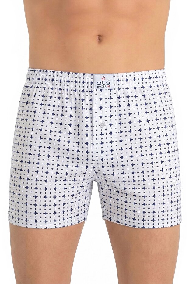 Men's 100% Cotton Boxer Patterned Buttoned Premium Daily Use (2651)
