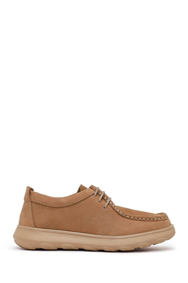 Men's Beige Nubuck Leather Casual Shoes 26Sfd6807V3