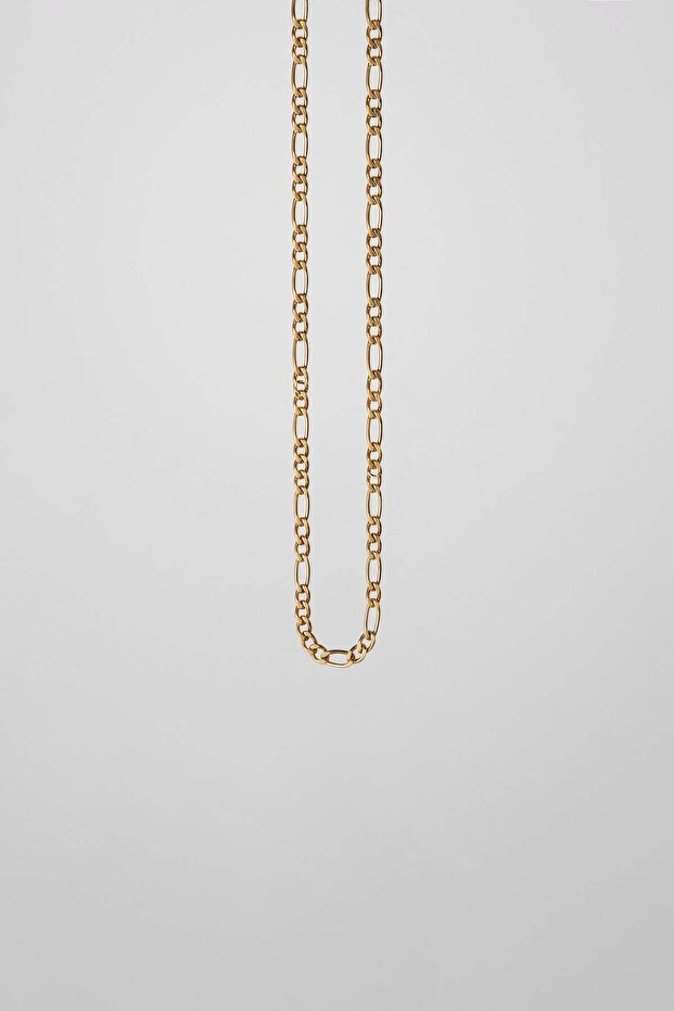 Men's Figaro Steel Necklace Gold