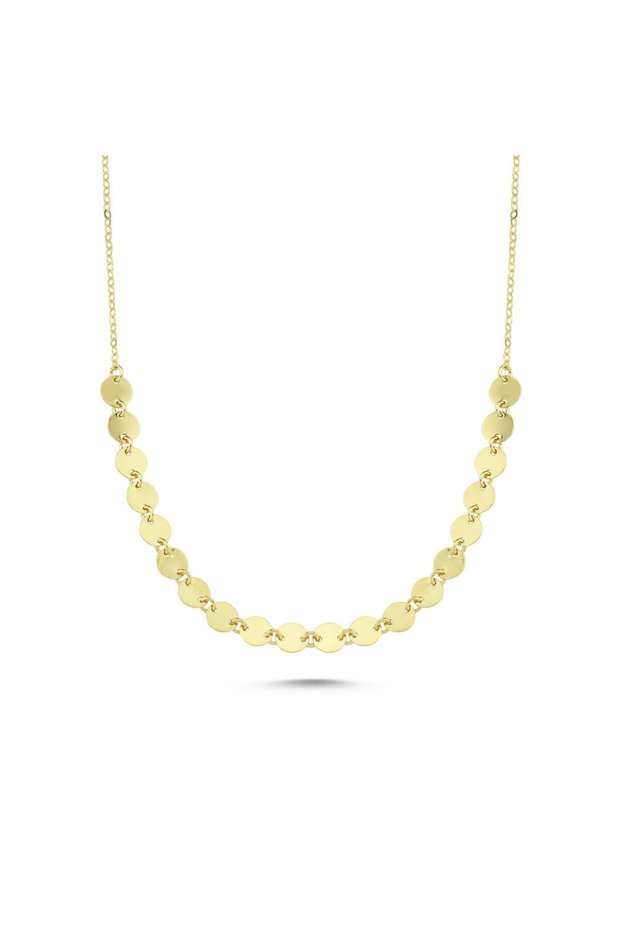 Pullu Altın Kolye 42 Cm 14K Gold