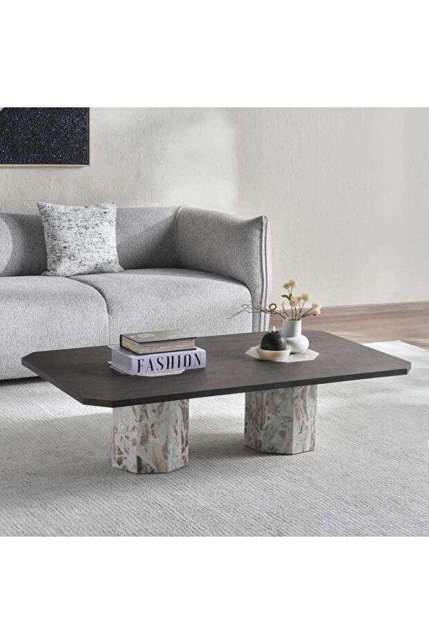 Verse Coffee Table Marble - Brown & Natural