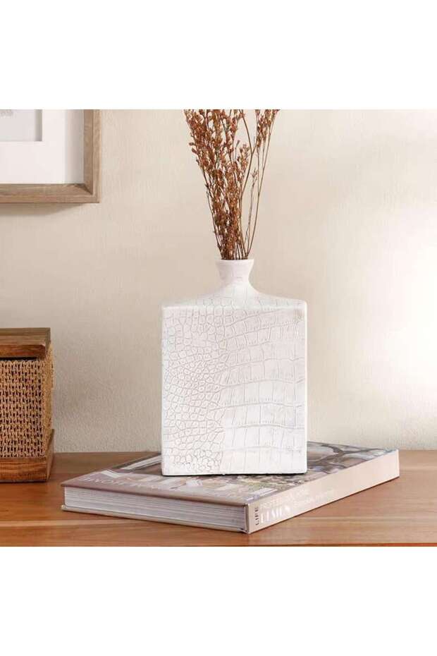 Almas Polyresin Decor Vase 13x4.5x19cm - Beige