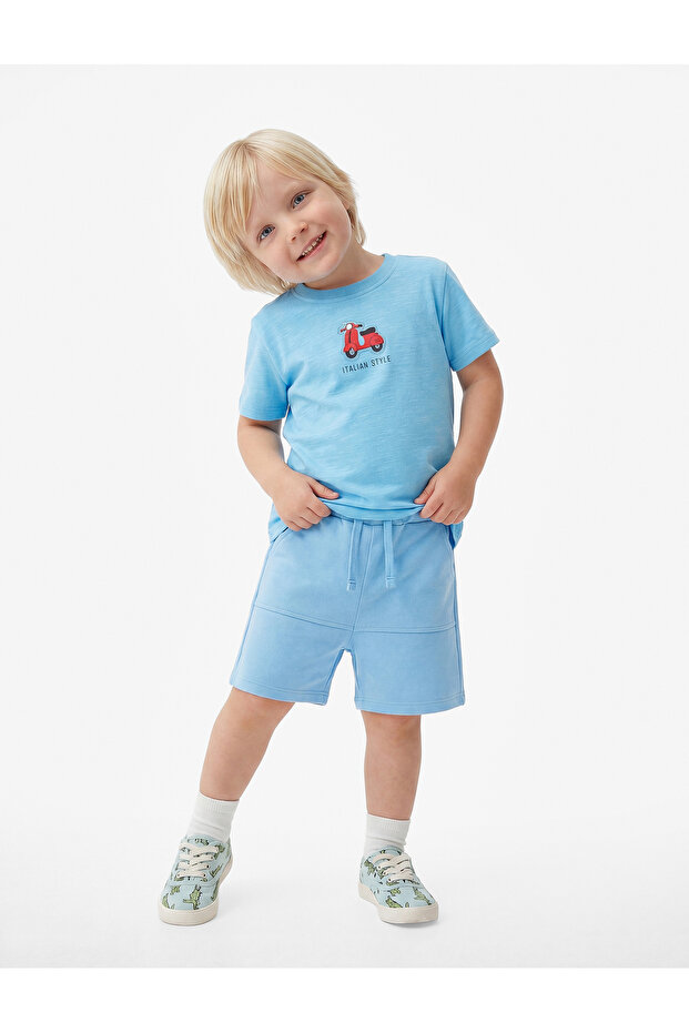 Beli Lace-Up Cotton Shorts with Pocket Detail