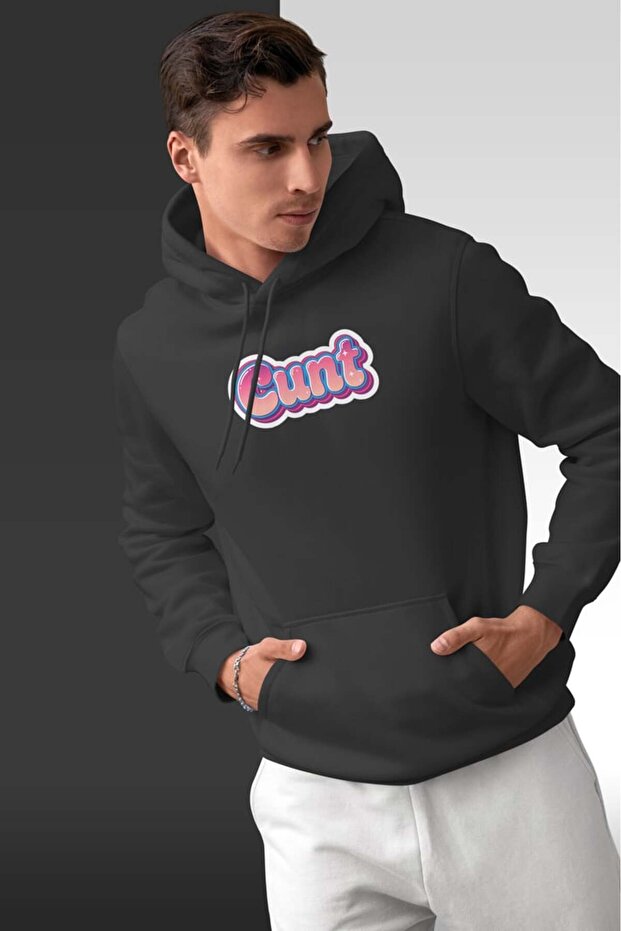 سويت شيرت بقلنسوة كبير الحجم للجنسين من C*nt