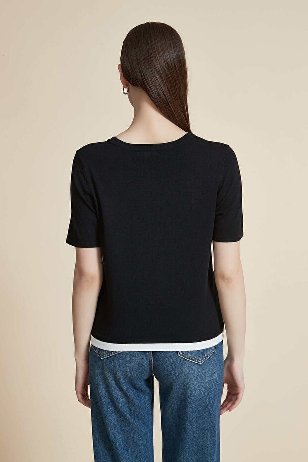 Solid Ribbed Short Sleeve Top - 4