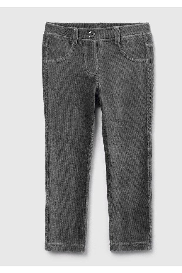 Girl child gray Corded Fabric velvet tights