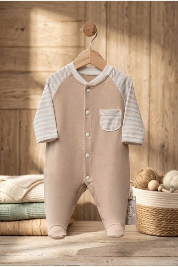 Baby Romper with Striped Booties
