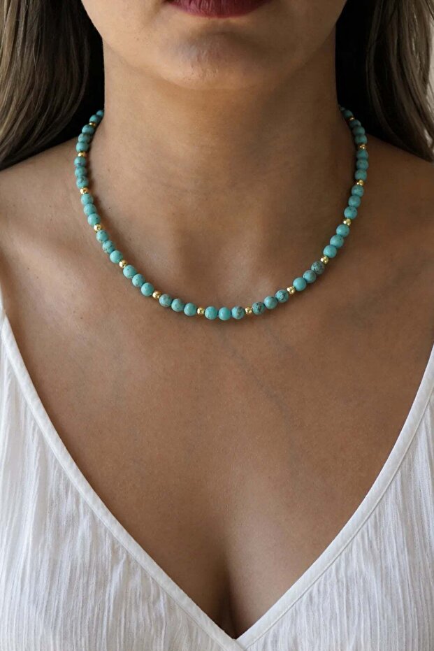 Turquoise Natural Stone Necklace | Protection and Healing | Pure Collection |