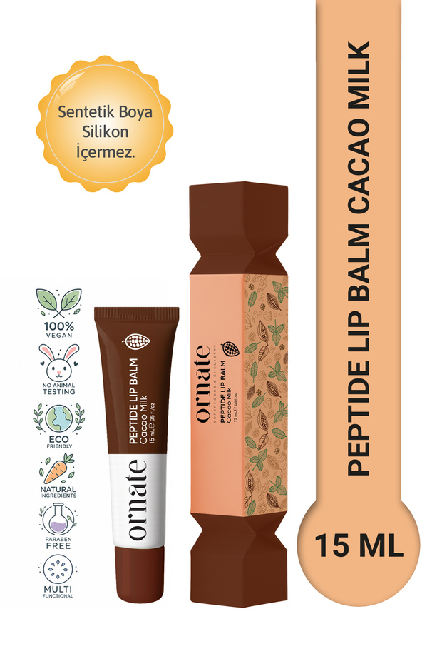 Peptide Lip Balm Cacao Milk, Moisturizing, Brightening Lip Balm Cocoa Ceramide Vitamin E 15ml