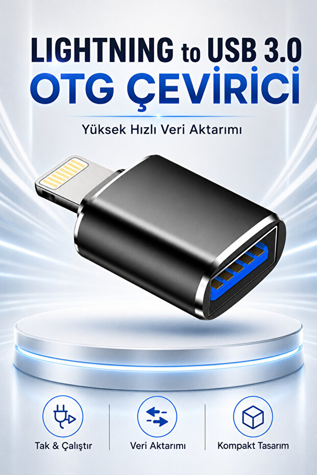 iPhone iPad Compatible Lightning to USB 3.0 Otg Converter Flash Memory Photo Video File Transfer Adapter