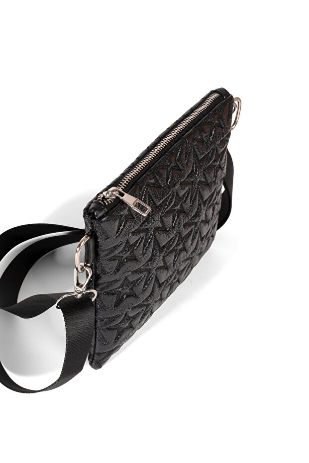 Star Pattern Crossbody Bag Black - 5