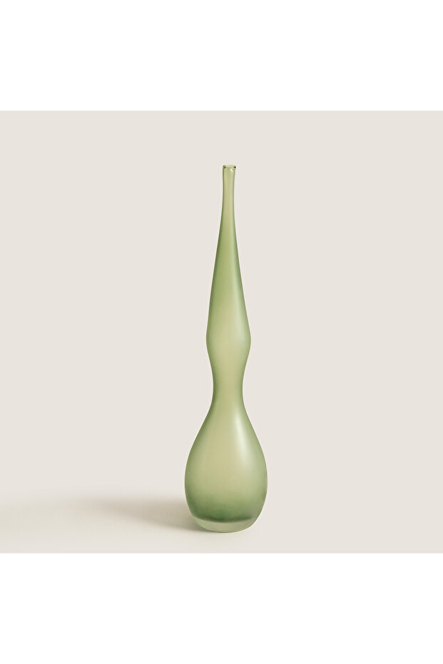 Adri Curved Glass Vase Medium Gray (39cm) Natural