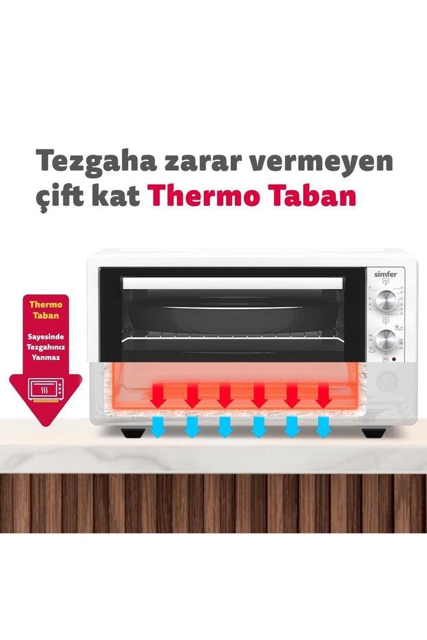 4502 Beyaz 45 LT Turbo Fan Mini / Midi Fırın - 6 Fonksiyon, Yoğurt Yapma, Buz Çözme & İç Aydınlatma - 8