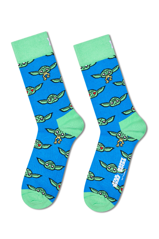 جوارب قطنية منقوشة باللون الأزرق من Happy Socks للرجال P005725