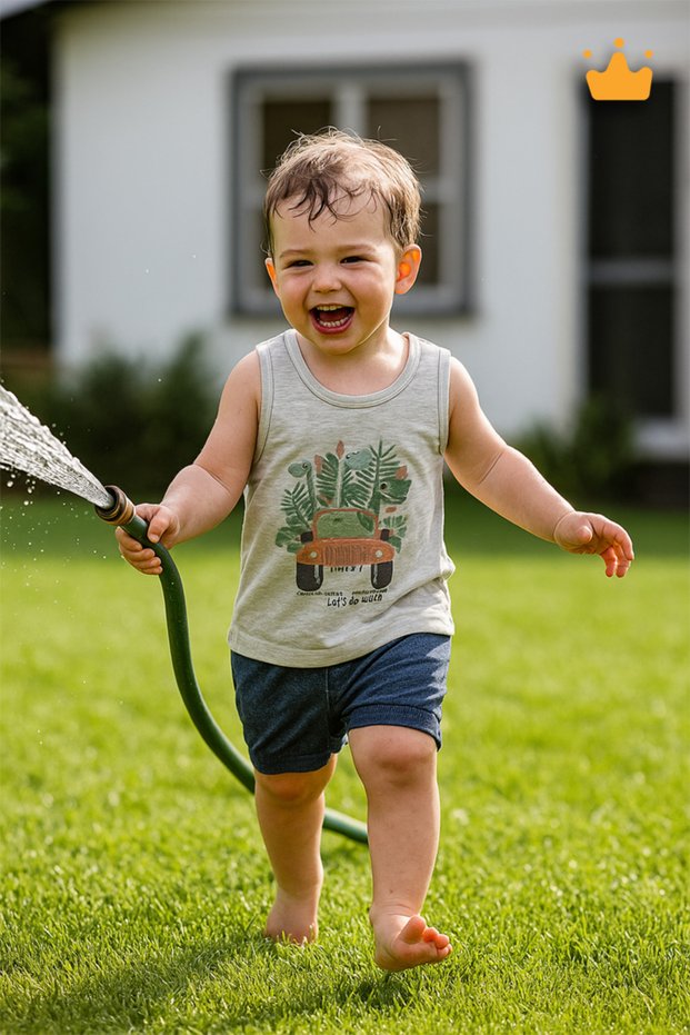0-18 Months Baby Boy Kids Dinosaur Print Tank Top Shorts Summer 2-Piece Set Indigo 3562