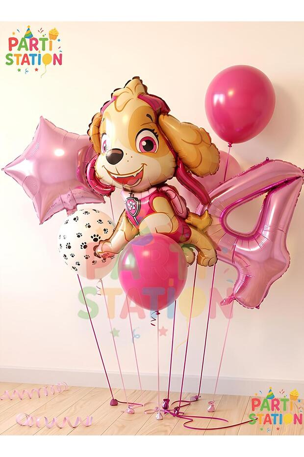 Paw Petrol Foil Set Paw Patrol Skye 4 Year Old Balloon Set Concept Birthday Set Age Balloon Set