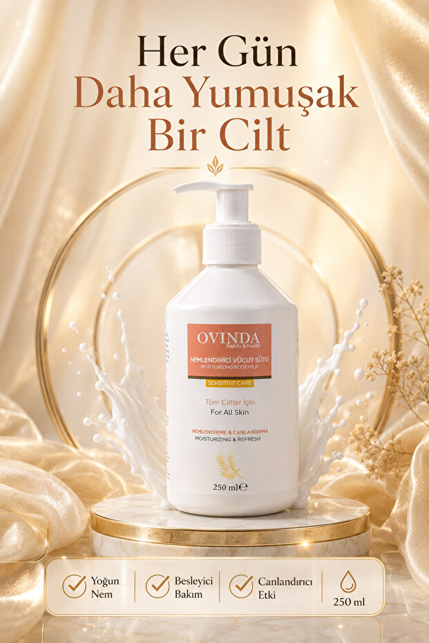 Moisturizing Body Lotion Intensive Hydration Care with Almond, Rosehip, Wheat Germ Oil and Vitamin E For All Skin Types 250 ml
