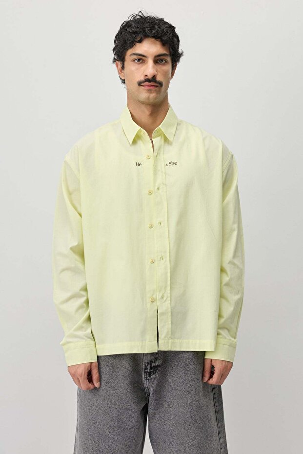 Long sleeve boxy fit shirt yellow