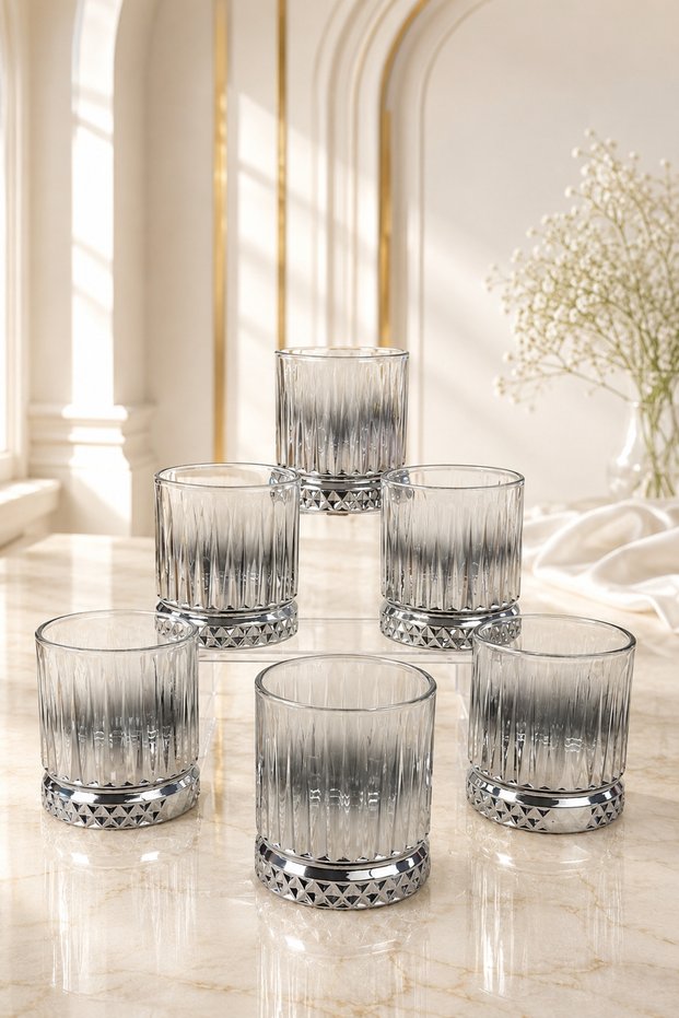 Elysia Series 6 Pieces Titanium Coated Luxury Glass Water Glasses – Dowry & Gift Set
