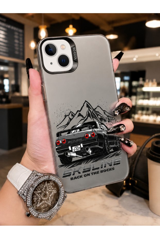 iPhone 13-14 Compatible Car Illustrated Dirt-Resistant Phone Case Mk01A
