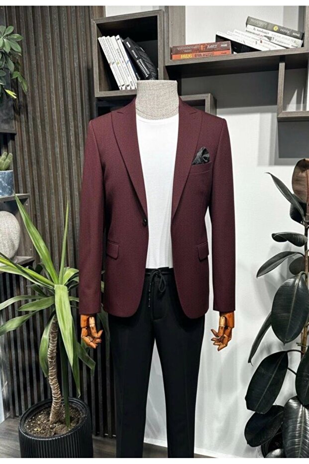 Italian Style Men's Slim Fit Blazer Single Jacket Slim Fit