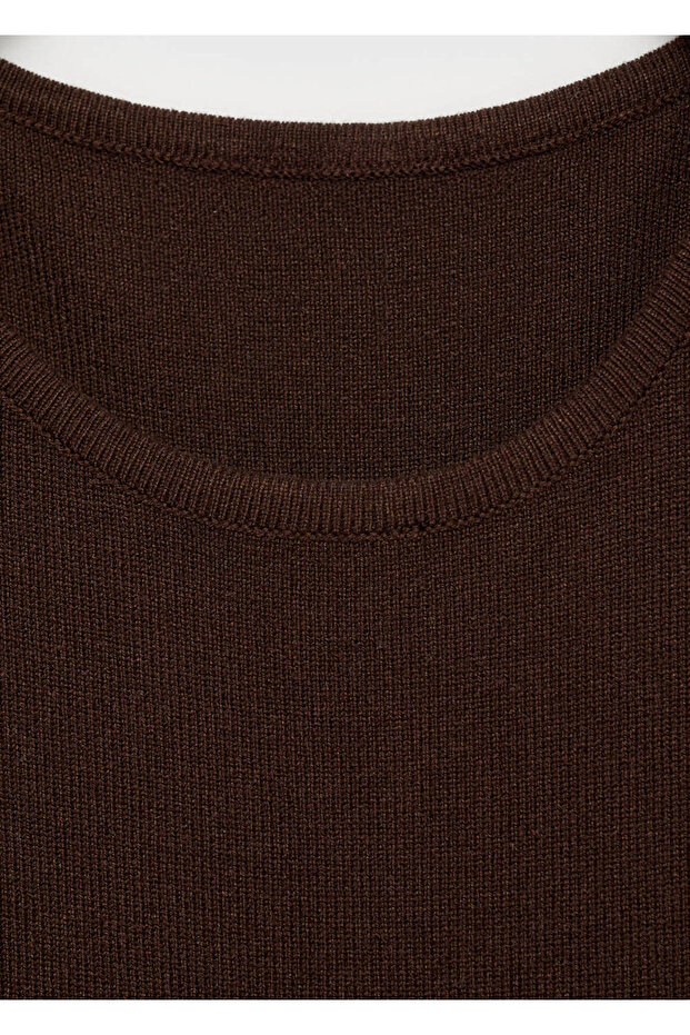 Halter yaka triko elbise - 8