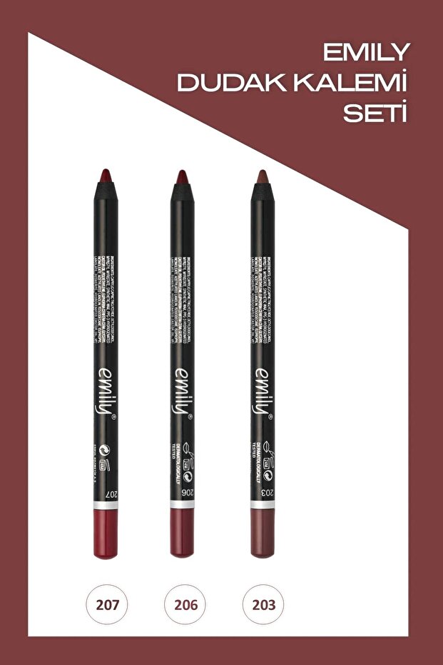 Emily Long Lasting Lip Liner Set 207-206-203
