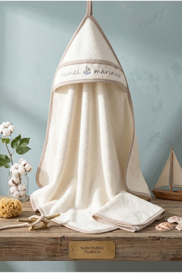 Baby Boy Washcloth and Bath Towel 100% Cotton 75X80 cm 2-Piece Towel Set