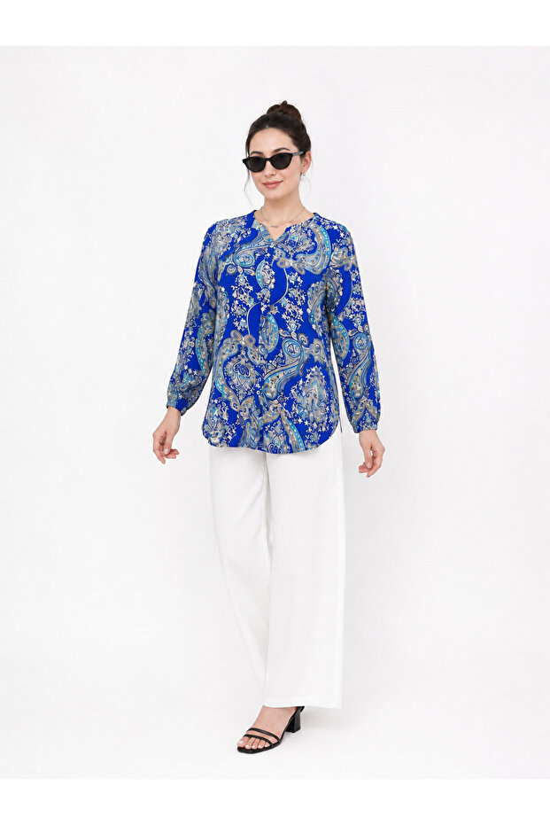 Women's Comfortable Cut Cotton Viscose Tunic Shirt