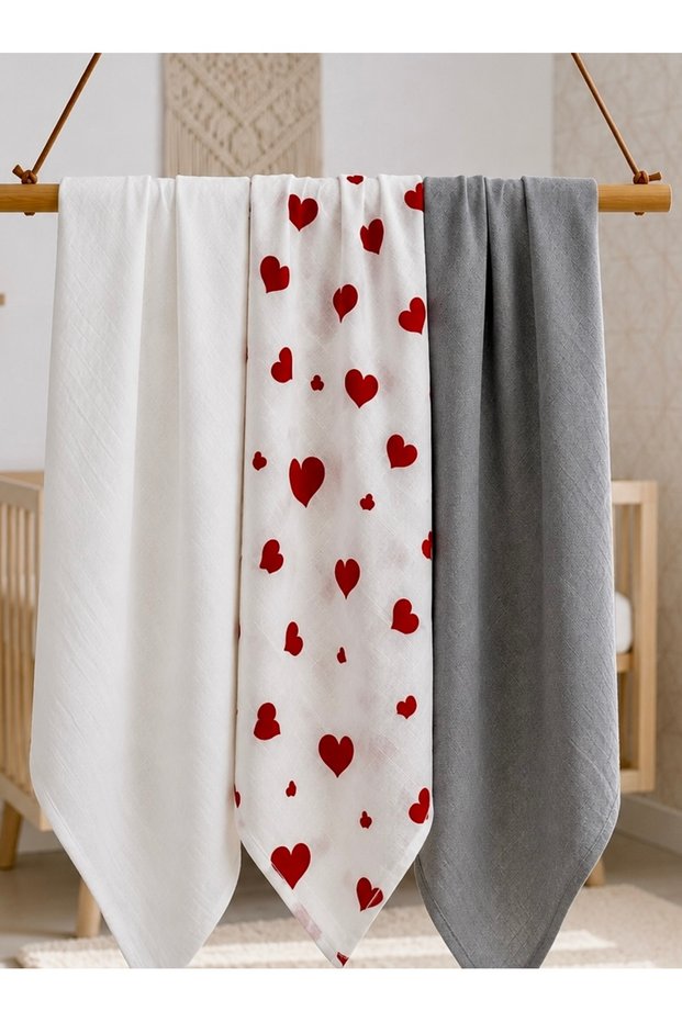 Muslin Baby Blanket & Muslin Cover Set of 3
