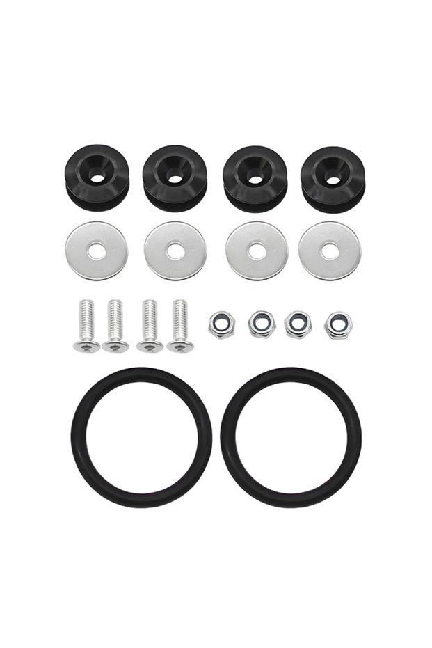 black Multiple Colors Universal Front Rear Bumper Trunk Quick Release Fastener Kit with Release Tabs