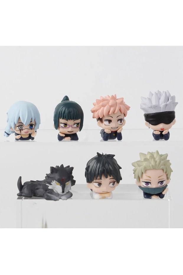 Bandai in bags 7 pcs New Anime Kaisen Figure Q Version Gojo Satoru Itadori Yuji Blind Box Cute Actio