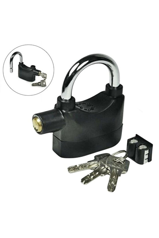 Desibel Black Alarm Multi-Function Extra Security Square Hanging Cabinet Lock (5263)