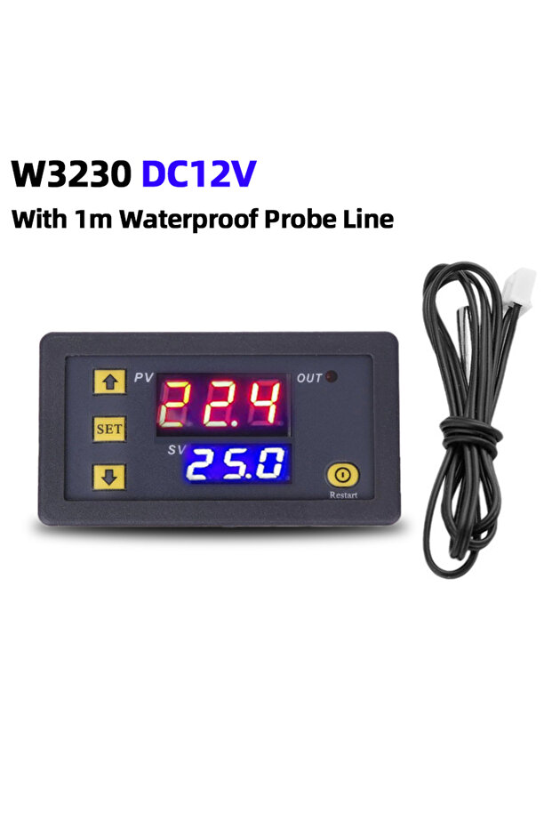DC12V W3230 Mini Digital Temperature Controller 12V 24V 220V Thermostat Regulator Heating Cooling Co