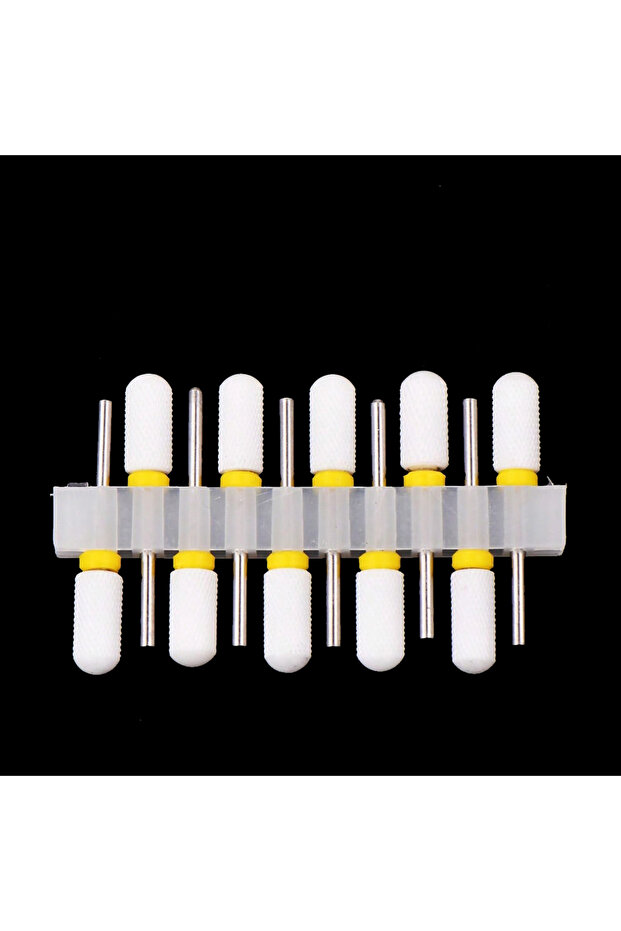 TC25-10PCS 10 قطع من رؤوس أداة حفر الأظافر الخزفية مقاس 3/32، احترافية ومتينة، لإزالة طلاء الأظافر الجل، تنظيف