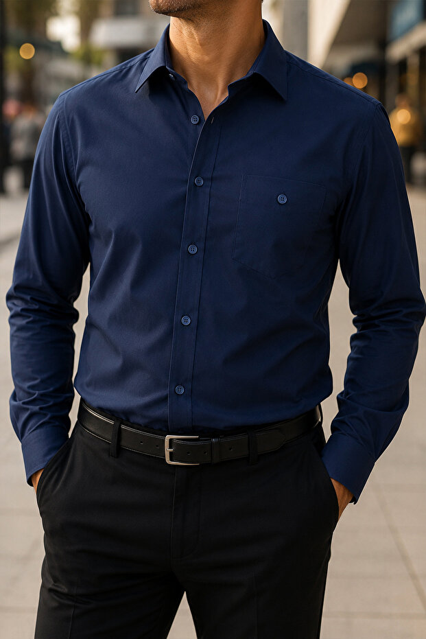 Men's Classic Shirt Regular Fit Long Sleeve 100% Cotton Breathable Stylish Office Casual