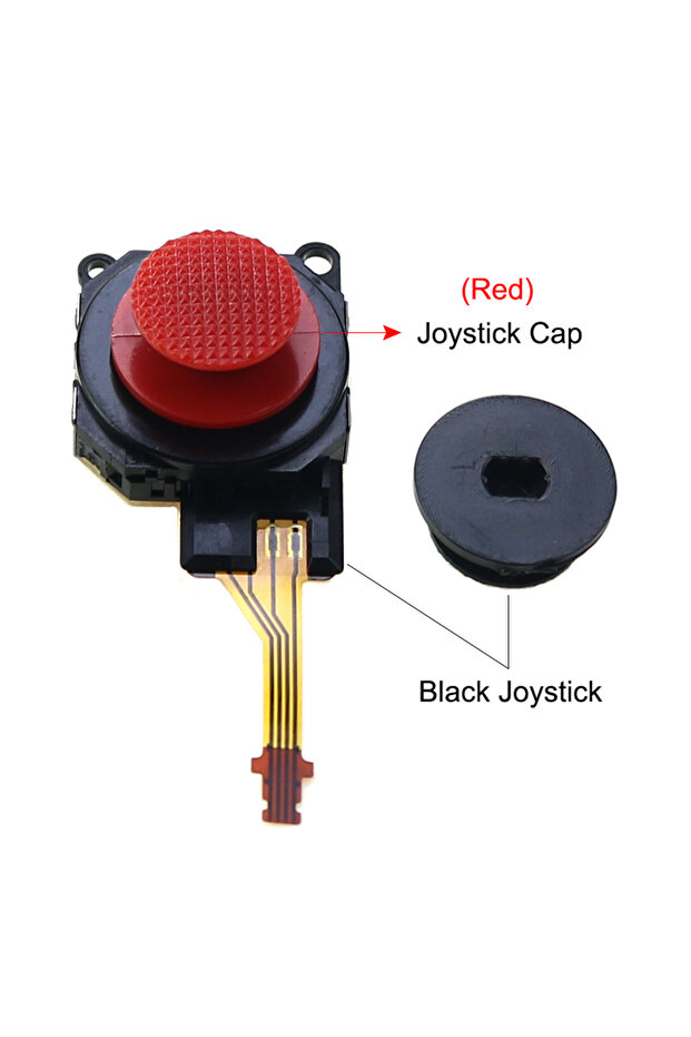 Black - Red cap YuXi Black 3D Analog Joystick Button Sensor Module + Thumb Stick Caps For PSP 3000 P