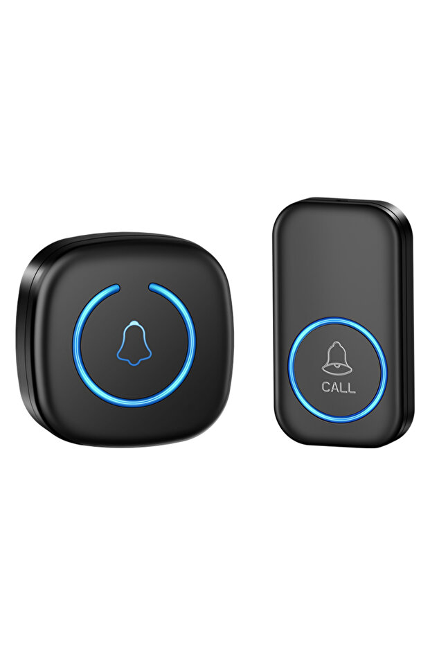 US Plug Black Wireless Doorbell Intelligent Welcome Door Bell 300M/984 FT Remote 60 Songs Melodies H
