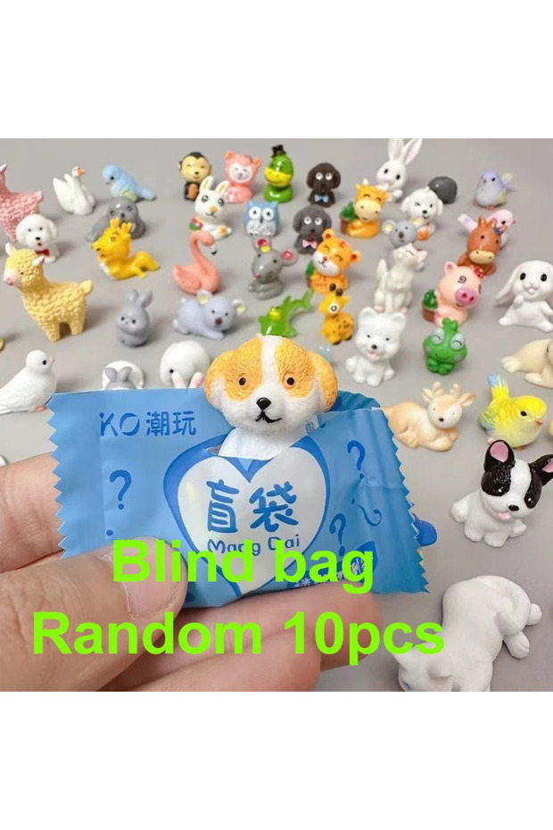 Random 10pcs 10pcs Cute Animal Blind Bag Mini Blind Box Toys Simulation Animal Model Toys Kids Birth