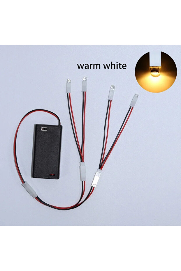 أربعة حبات مصباح LED بيضاء دافئة جديدة ضوء ليلي صغير رقم 5 بطارية مصباح صغير DIY نموذج إبداعي Lig