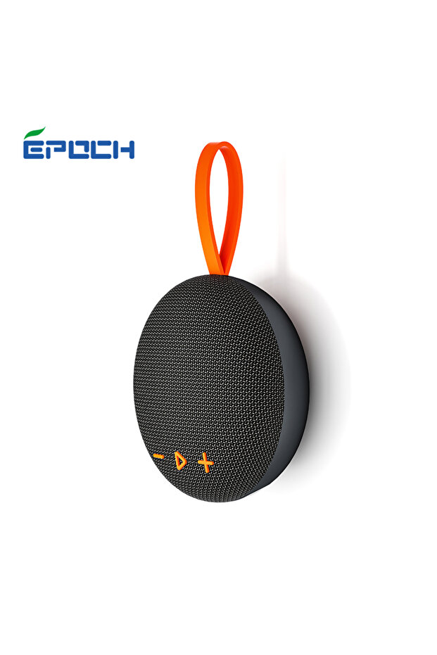 مكبر صوت محمول صغير Rockmia EBS-313 بمقبض برتقالي، تقنية بلوتوث 5.3، مقاوم للماء IPX6 للاستخدام الخارجي، مع مقبض شبكي من القماش