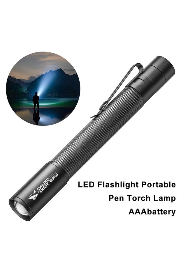 1pcs Pocket Flashlight Portable Zoomable Flashlight Compatible 2 AAA Battery Pen Light Waterproof To