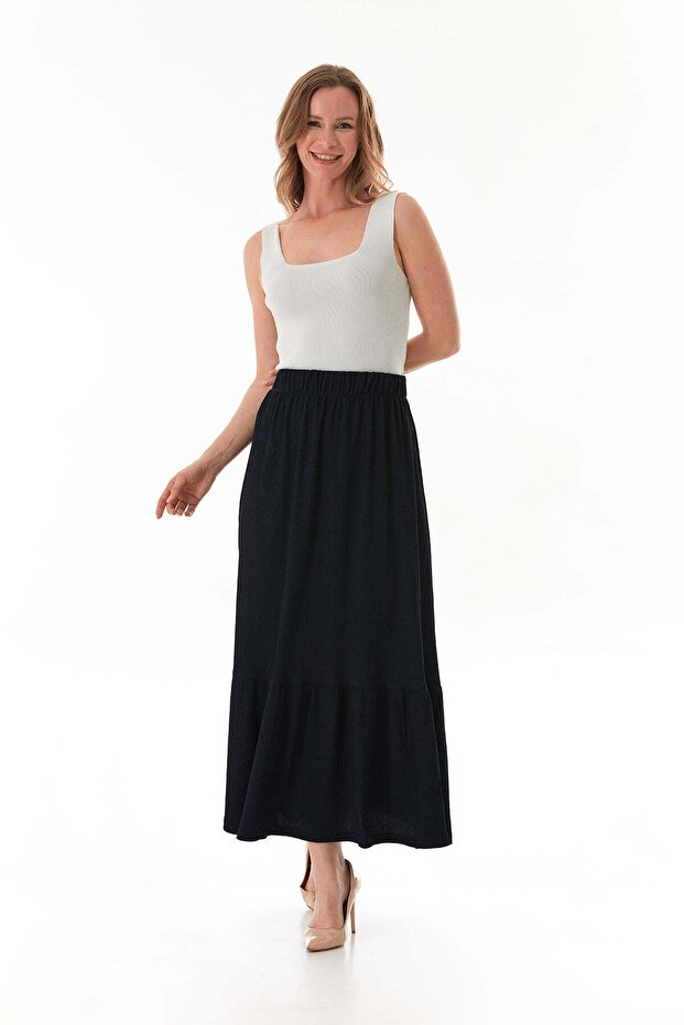 Bürümcük Fabric Elastic Waist Skirt
