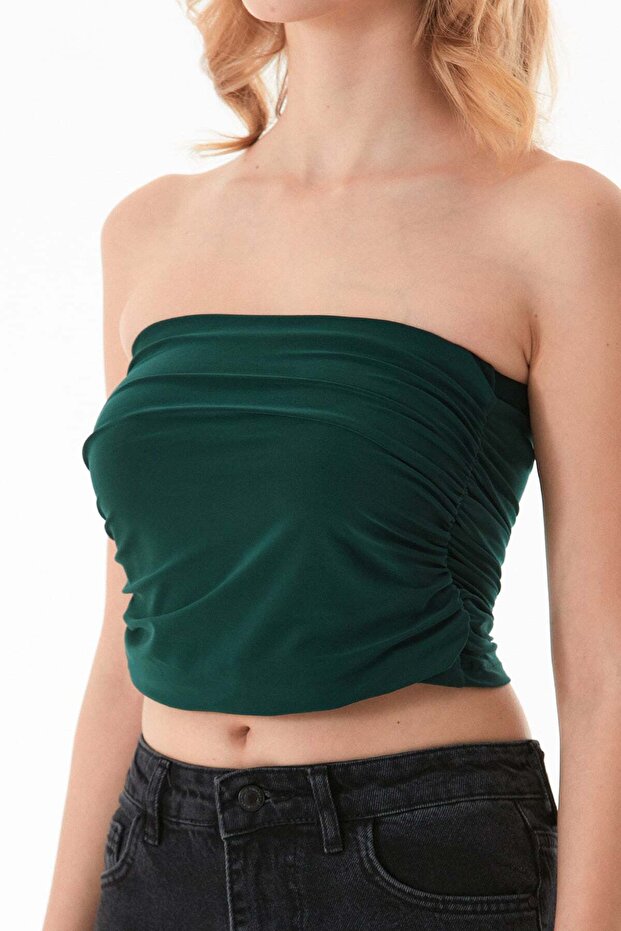 Basic Strapless Bustier with Draped Sides - 7