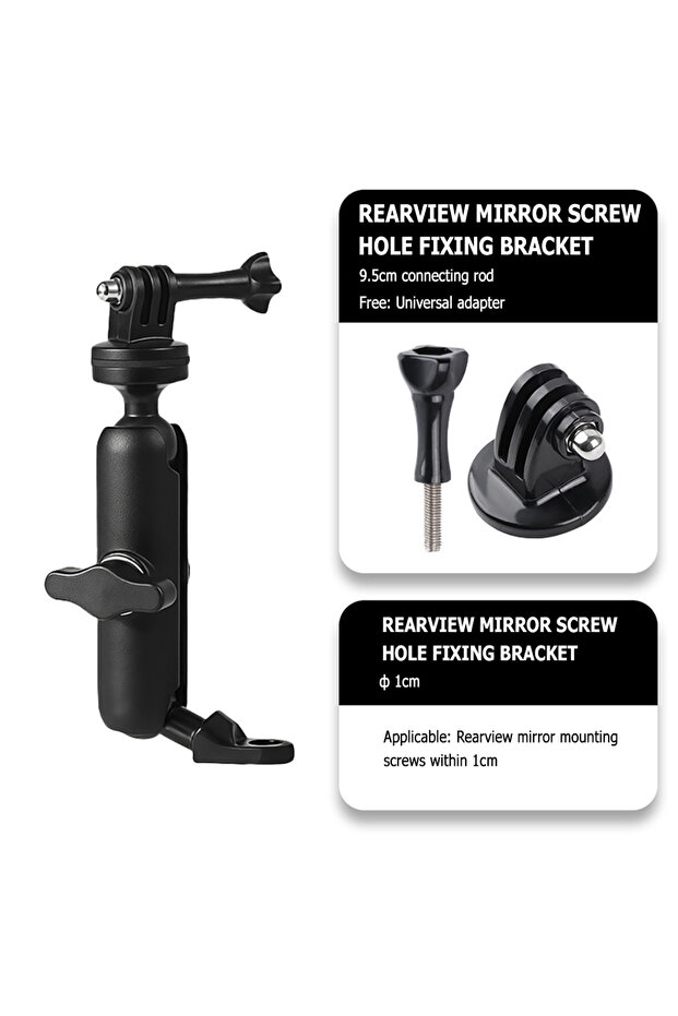 Mirror Bracket Metal Motorcycle Bicycle Camera Holder Handlebar Mirror Mount Bike Bracket for GoPro